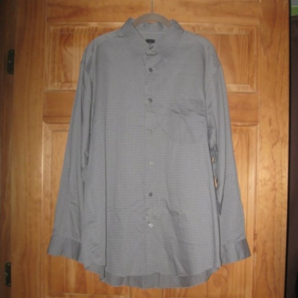Slates Gray Checkered Long Sleeve Button Down Shirt - Picture 1 of 2